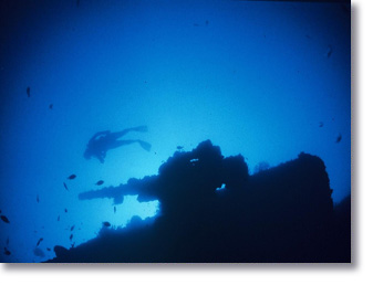 3 inch gun on bow 18 meters of depth