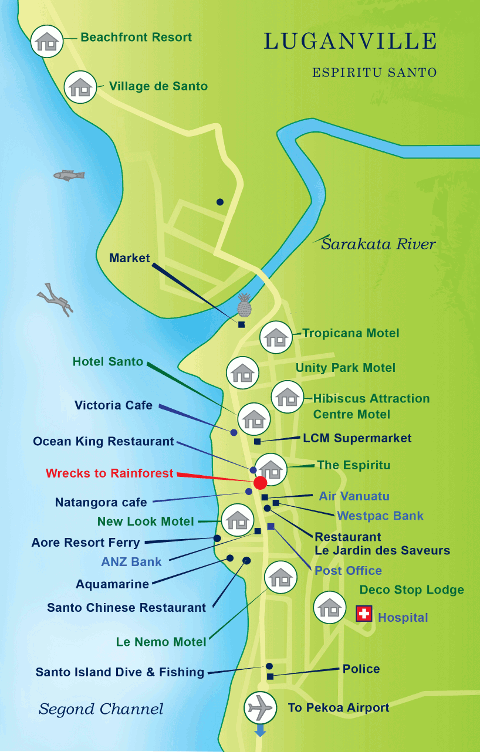 Luganville town, second largest town in Vanuatu