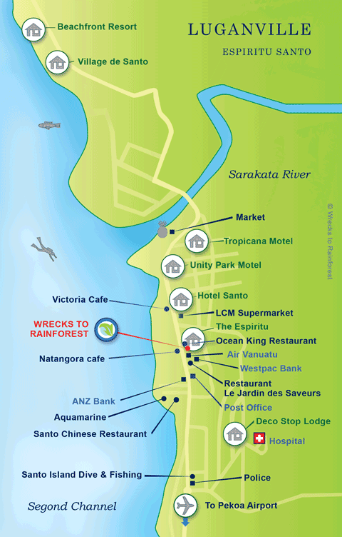 Luganville town, second largest town in Vanuatu