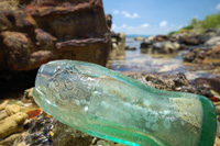 60 years old Coca Cola bottle at Million Dollar Point - photo taken by Akira Tachikawa