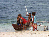 Children with Canoe